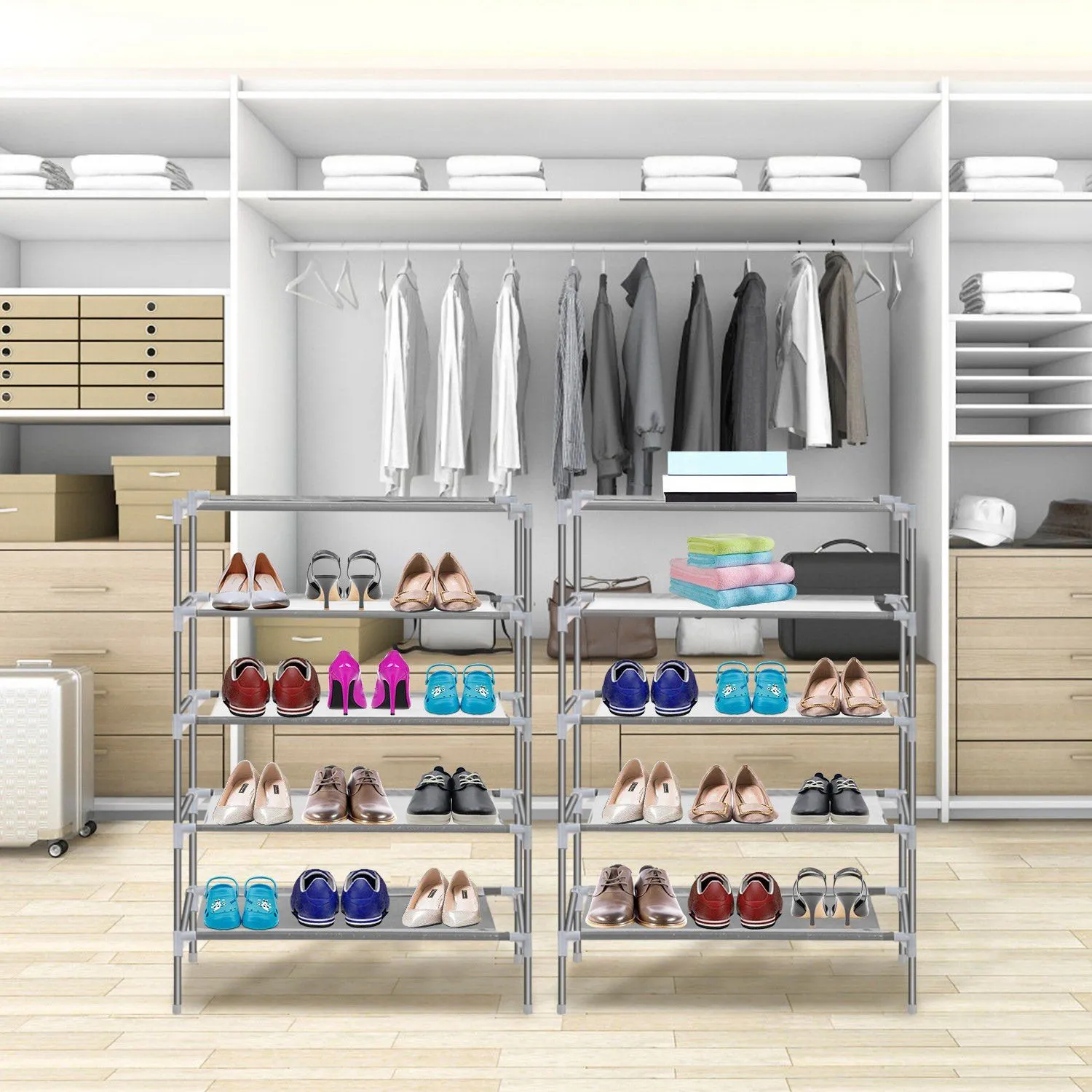 10-Tier Shoe Rack Shelves 27 Pairs Shoes Organizer