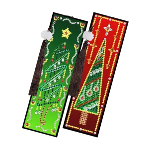 2pcs Creative DIY Diamond Painting Bookmark Special Leather Tassel Tags Art