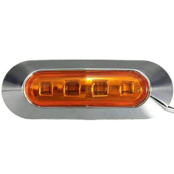 4-Piece: 12V-24V 4 LED Side Marker Indicator Lights