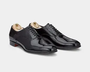 Black 6 Tie Patent Leather Dress Shoes