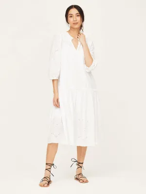 Carmen Organic Cotton Broderie Midi Dress