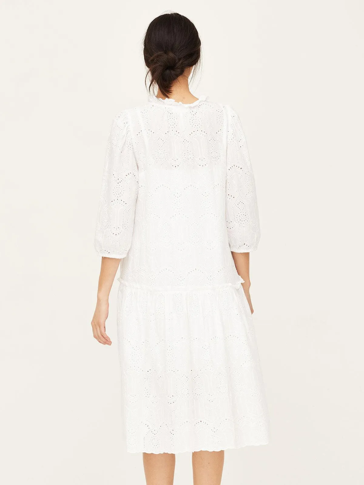 Carmen Organic Cotton Broderie Midi Dress