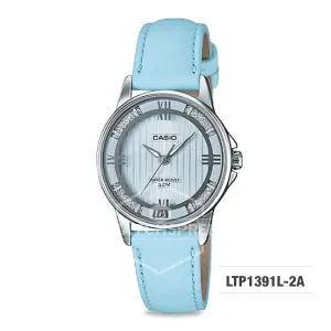 Casio Ladies' Standard Analog Blue Leather Strap Watch LTP1391L-2A LTP-1391L-2A