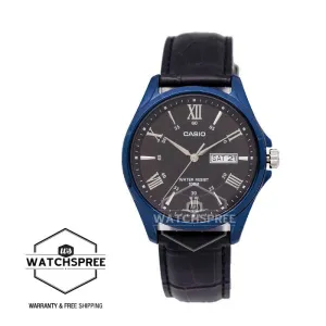 Casio Standard Analog Black Leather Strap Watch MTP1384BUL-1A