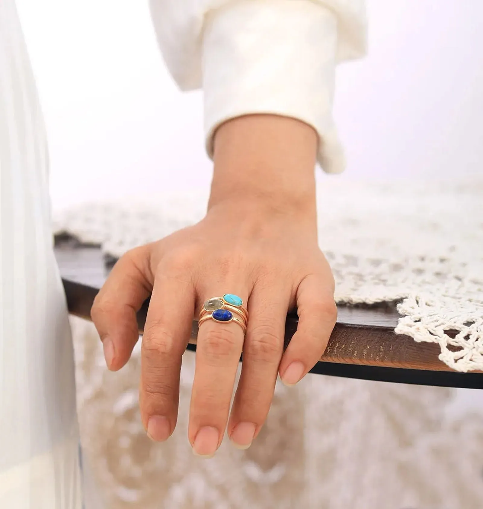 Colorful Stone Ring Collection