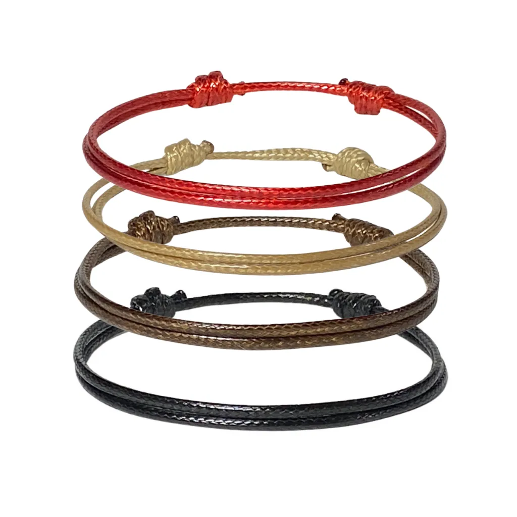 Colorful Wax Cord Bracelets - Trendy & Durable