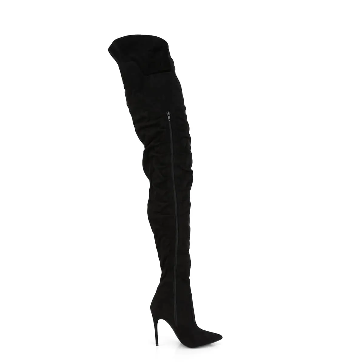 COURTLY-4017 Black Thigh High Boots