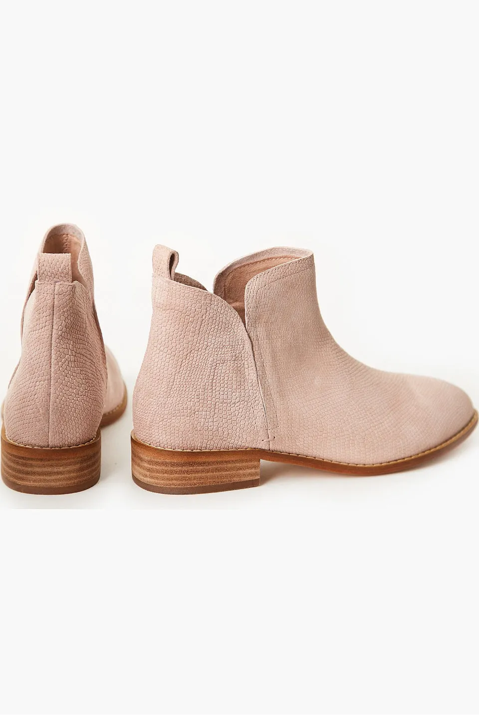 Douglas Blush Snake Suede Ankle Boot