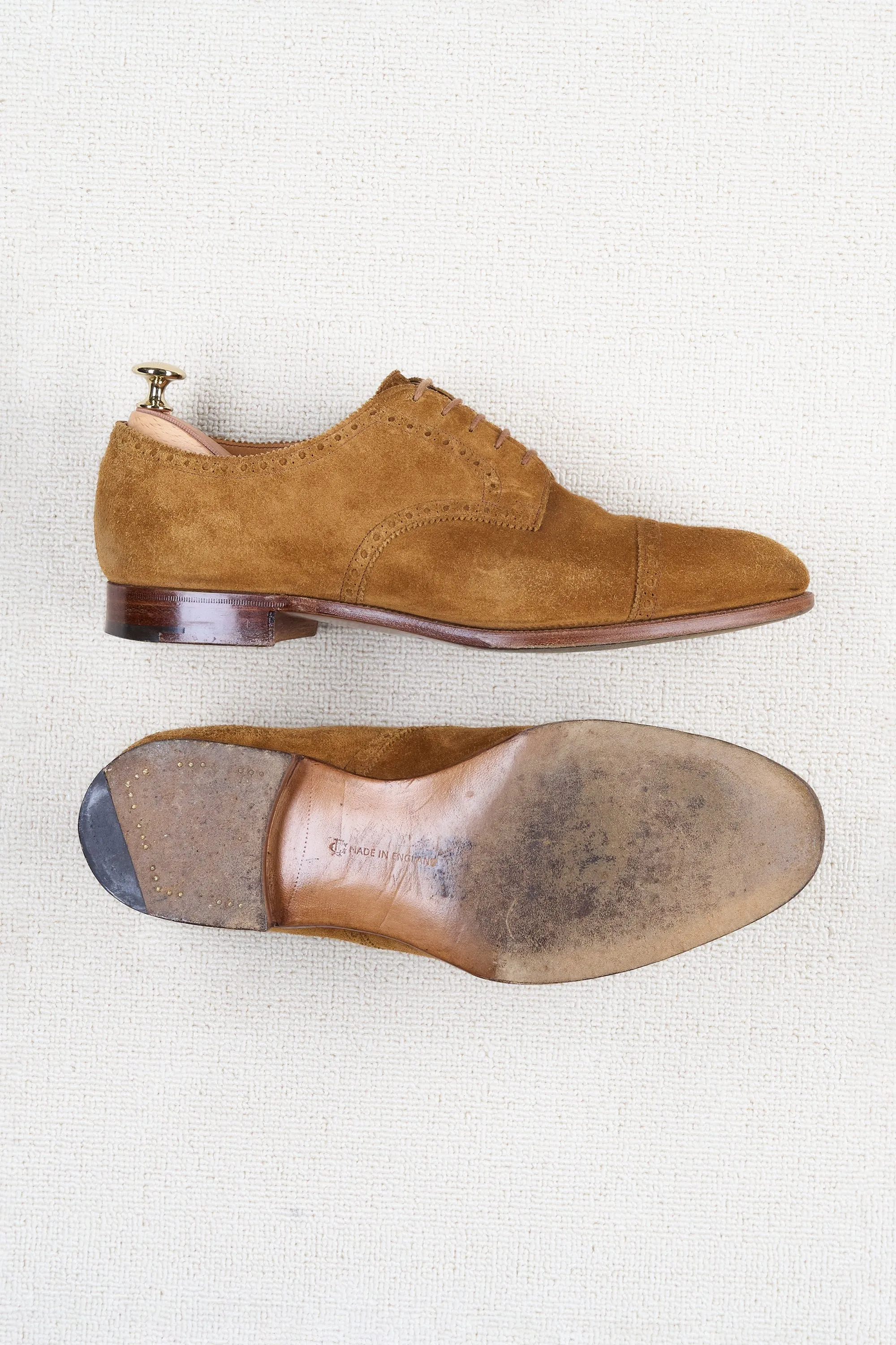 Edward Green Cardiff Nutmeg Suede Derby Shoes