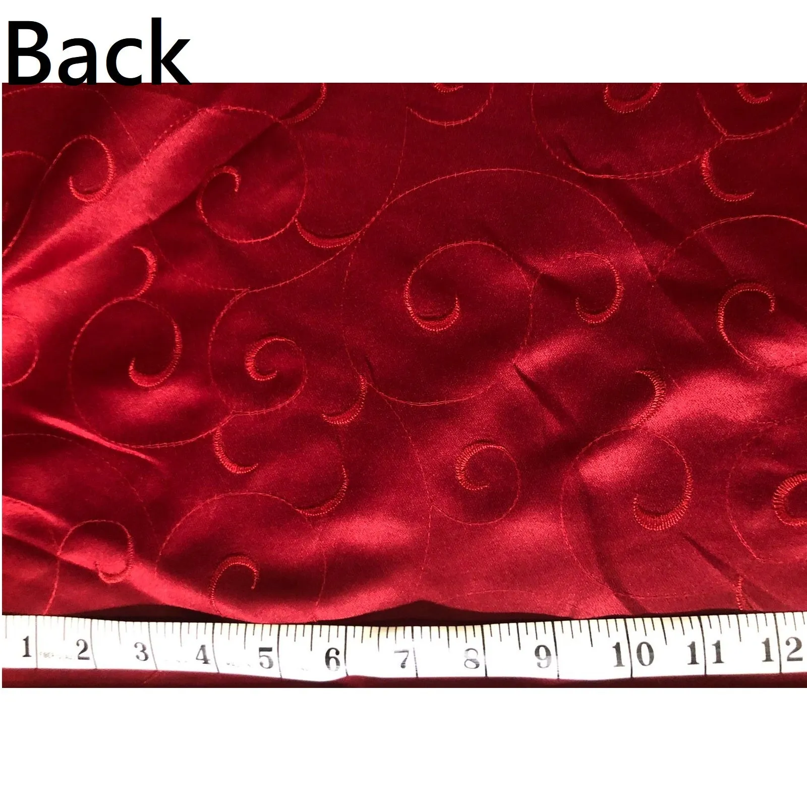 Embroidered Faux Suede - Red