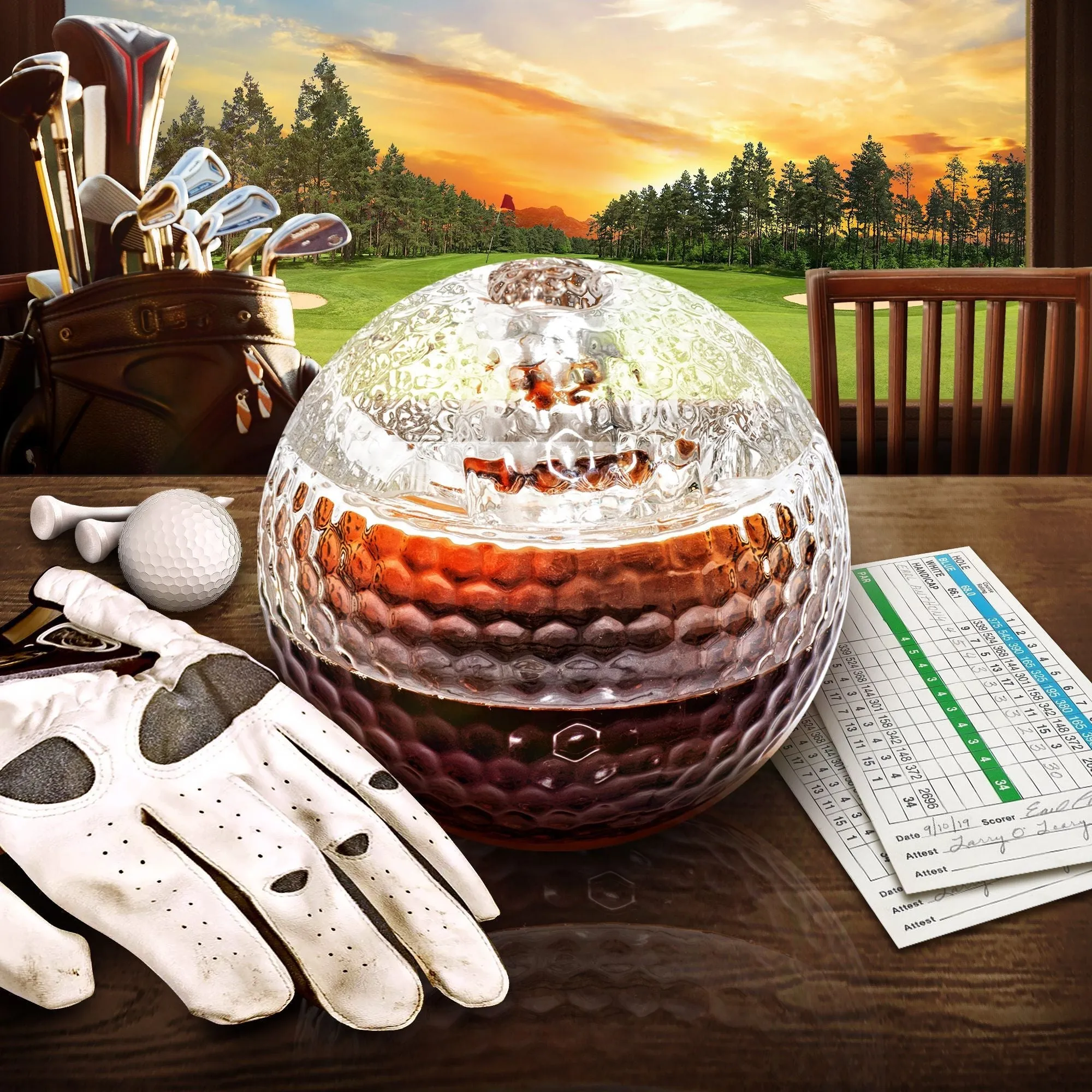 Fairway Golf Ball Whiskey Decanter Set