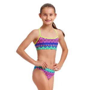 Funkita Kris Kringle Girls Swim Crop Top