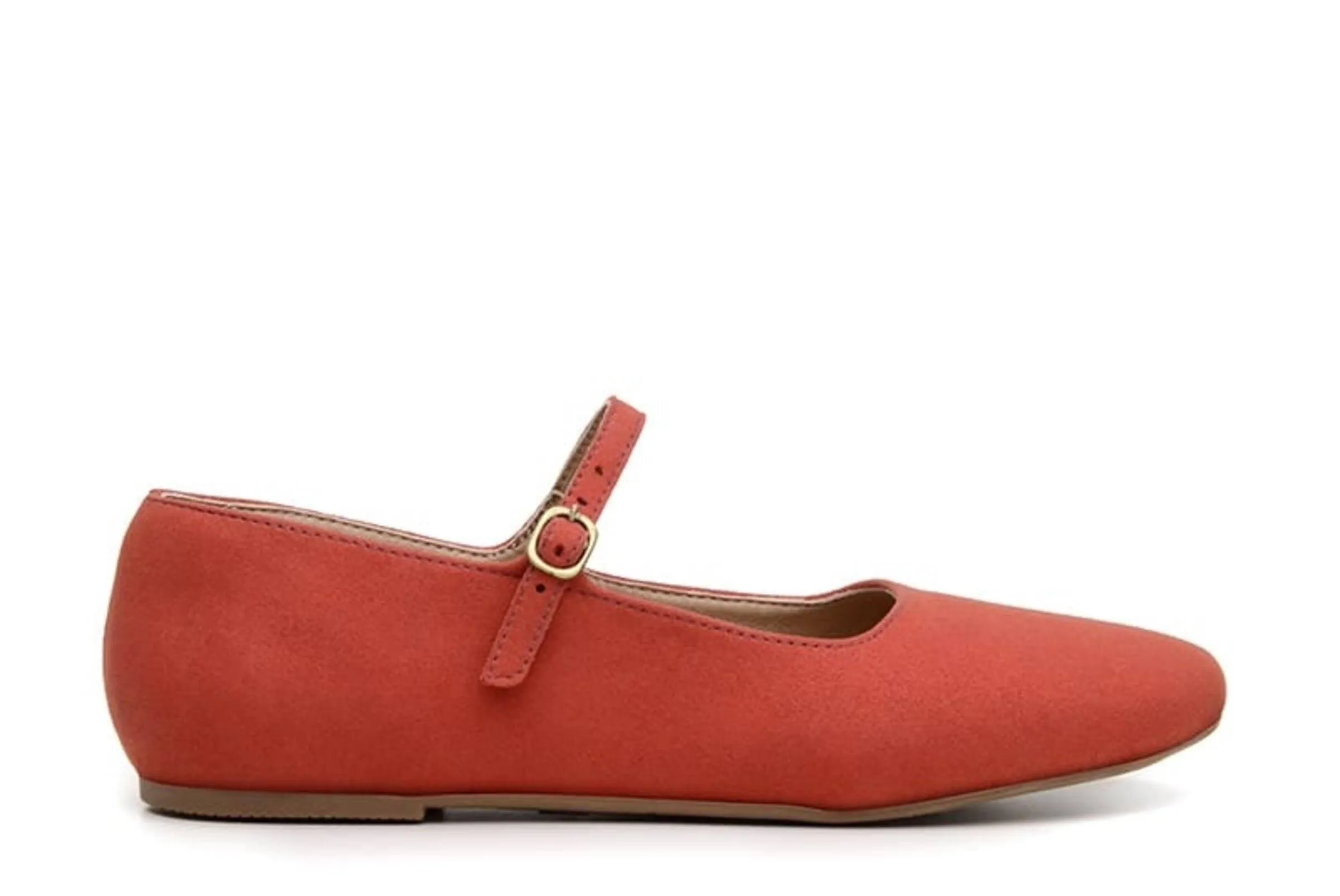 'Gabriella' vegan-suede flats by Ahimsa Shoes - red