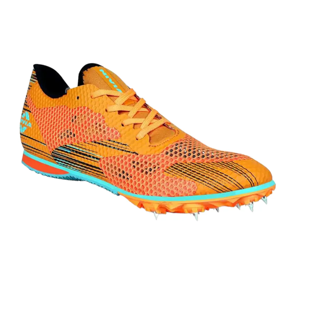 NIVIA TF-800 Track and Field Spikes Running Athletic Shoes (Orange)