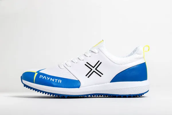 Payntr V Pimple (White & Blue) Cricket Shoes