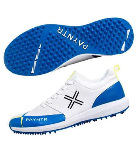 Payntr V Pimple (White & Blue) Cricket Shoes