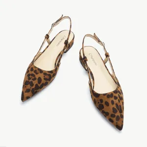 Sleek Prints Slingback Flats (Freya) Leopard