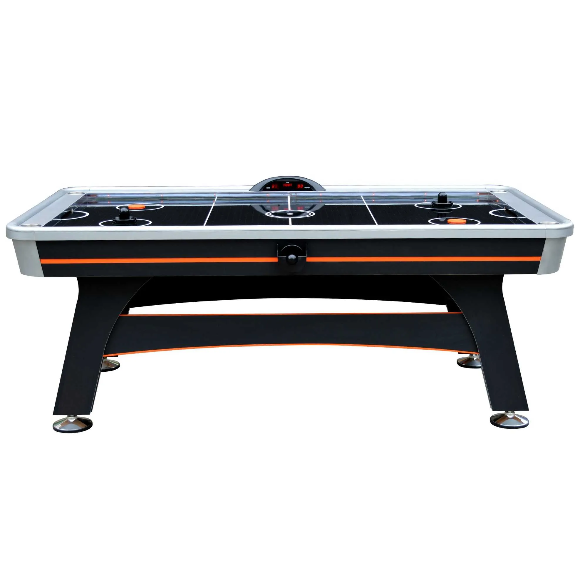 Trailblazer 84-in Air Hockey Table with LED Scoring - Black Silver and Orange