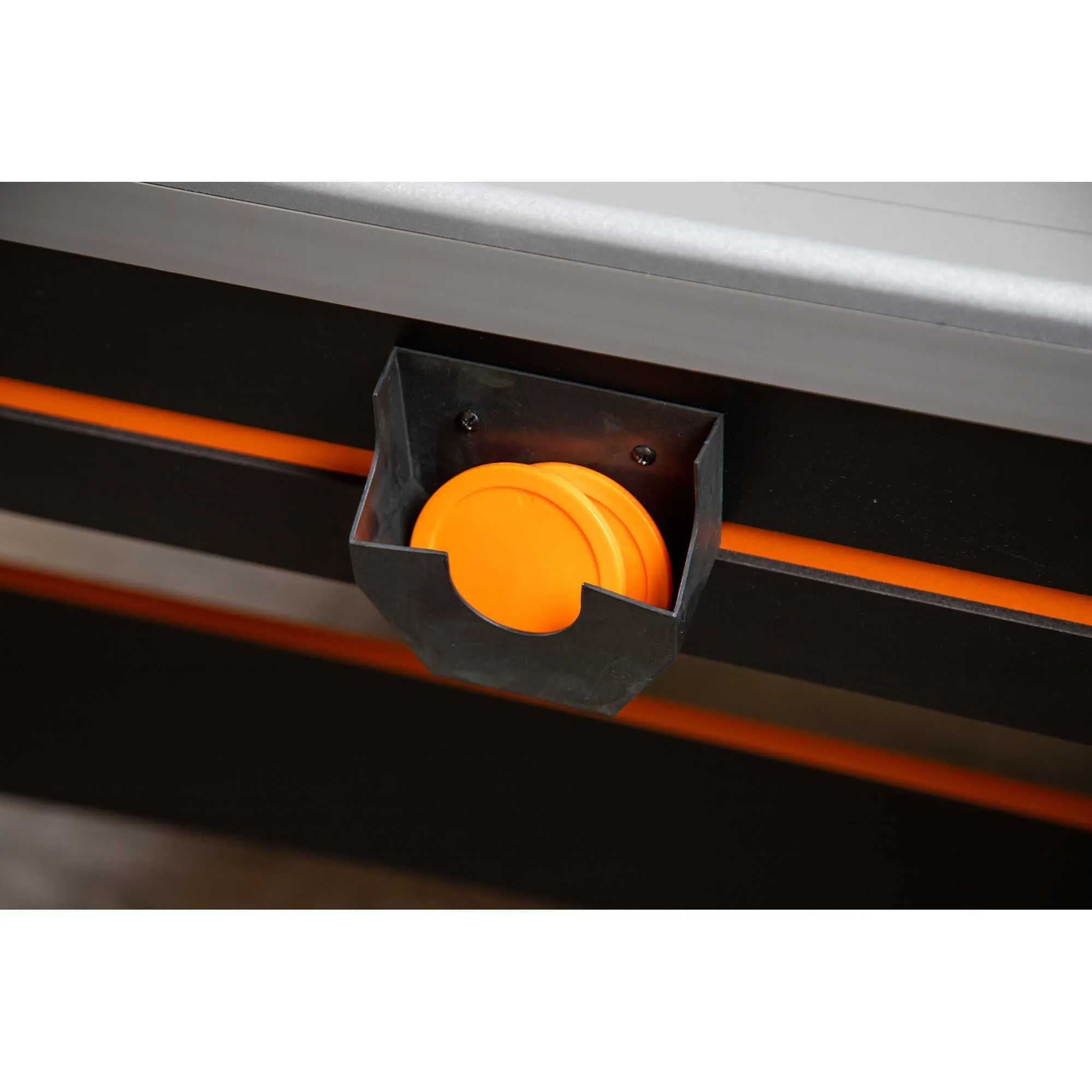 Trailblazer 84-in Air Hockey Table with LED Scoring - Black Silver and Orange