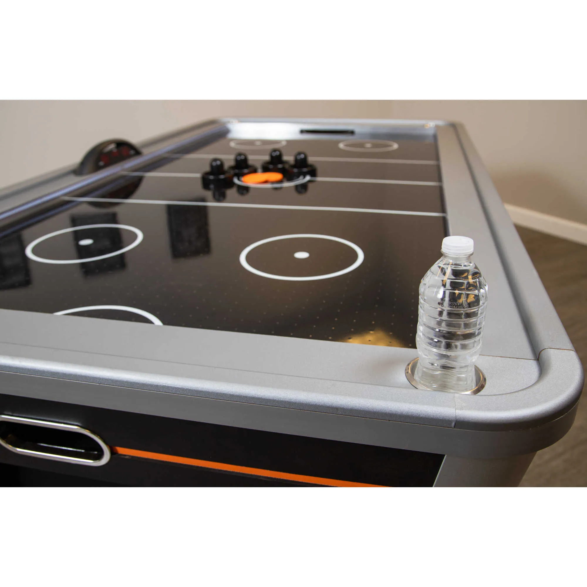 Trailblazer 84-in Air Hockey Table with LED Scoring - Black Silver and Orange