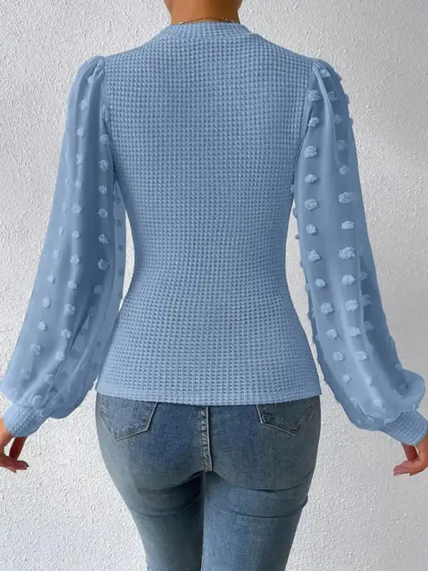 Women’s New Fashionable Round Neck Spliced Long Sleeve Sweater